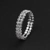 Bridal Rhinestone Jewelry Set: Double Row Necklace Earrings Bracelet Three - Piece Wedding Collection