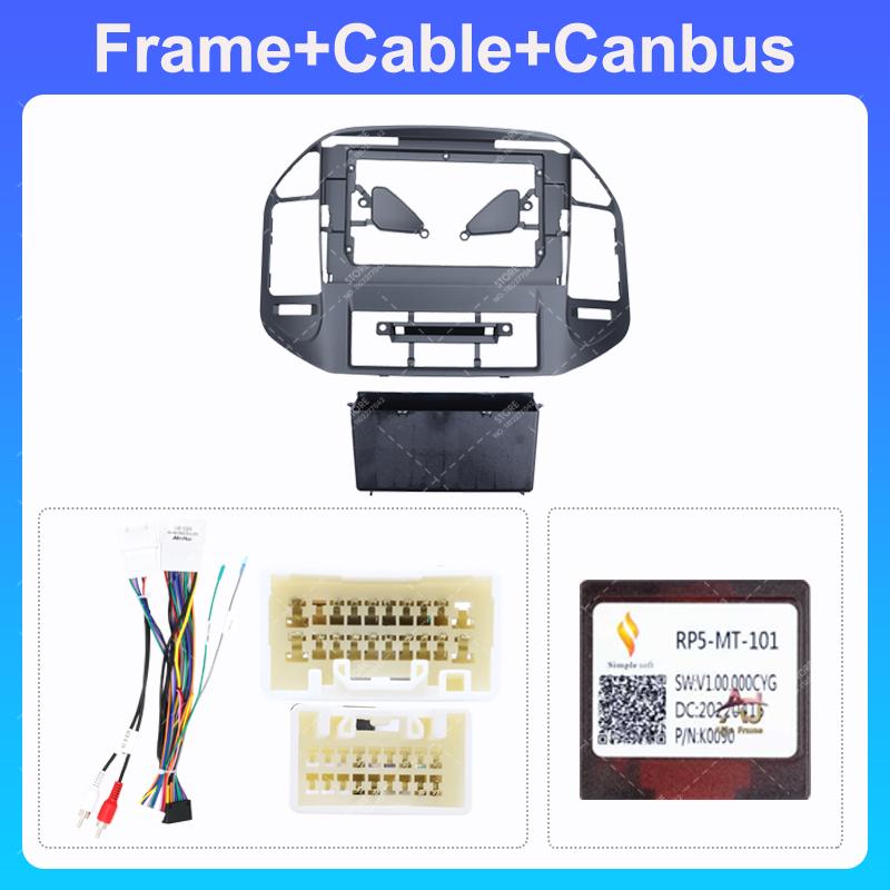 10inch Car Radio Face Frame For Mitsubishi Pajero V73 V60 V68 2004-2011 Fascia Stereo Panel Mounting Head Unit Canbus Cable