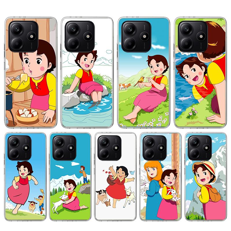 Heidi Cute Cartoon Silicon Phone Case For Xiaomi Redmi Note 14 14S 13 12 12S 11 Pro Plus 11S 10 10S 11T 11E 4G 5G Soft Cover