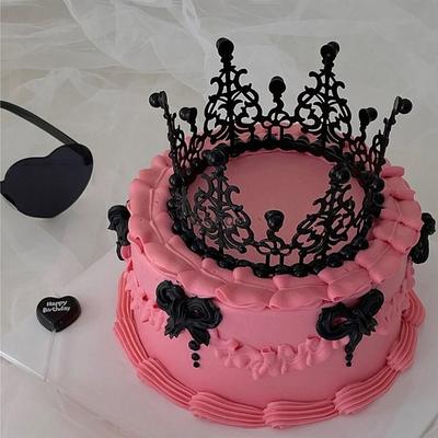 1 Pieza Decoración para Tarta de Fiesta de Cumpleaños de Princesa Elegante Corona Decorativa Adornos para Tarta Infantiles Color Dorado Plateado