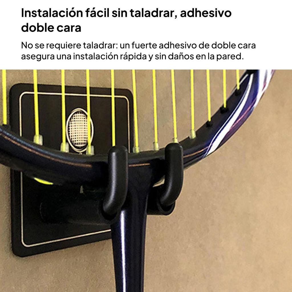 2x Wall Mounted Racket Rack Badminton Hook Storage Organizer Tennis