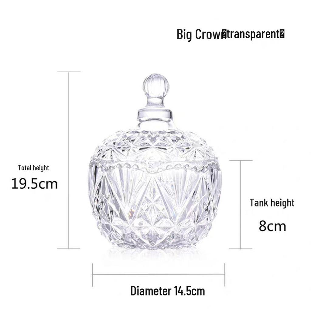 European Glass Candy Jar with Lid – Transparent Storage for Tea, Snacks, Seasonings, Candy, and Dried Fruit