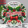 Vintage Christmas Metal Wall Art Red Green Holiday Sign Home Bar Decor Gift