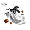 Waterproof PVC Toilet Stickers Halloween Sticker, Ghost And Skeleton Print Decals, Easy Removable Seat Art Peel Stick Spooky Stickers, for Bathroom