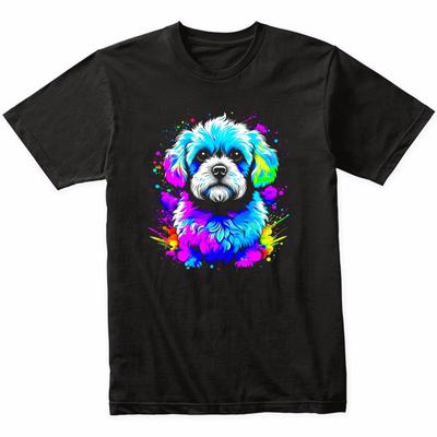 Bichon Frisé Psychedelische Hunde Kunst T-Shirt - Geschenk für Bichon Frisé Besitzer
