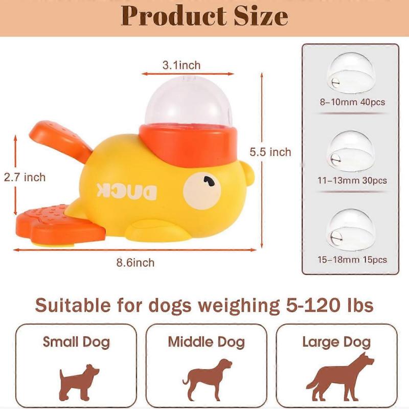 Interactive Dog Treat Dispenser Duck Shape Puzzle Toy for Dogs and Cats Feeding Game