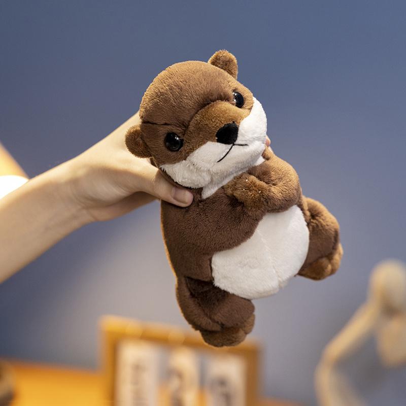 Peluche Lontra Kawaii da 19 cm Giocattoli di Peluche La Loutre Bambola Animale Peluche Rassicurante Cuscino Regalo di Natale Festa di Compleanno Decorazione Stanza
