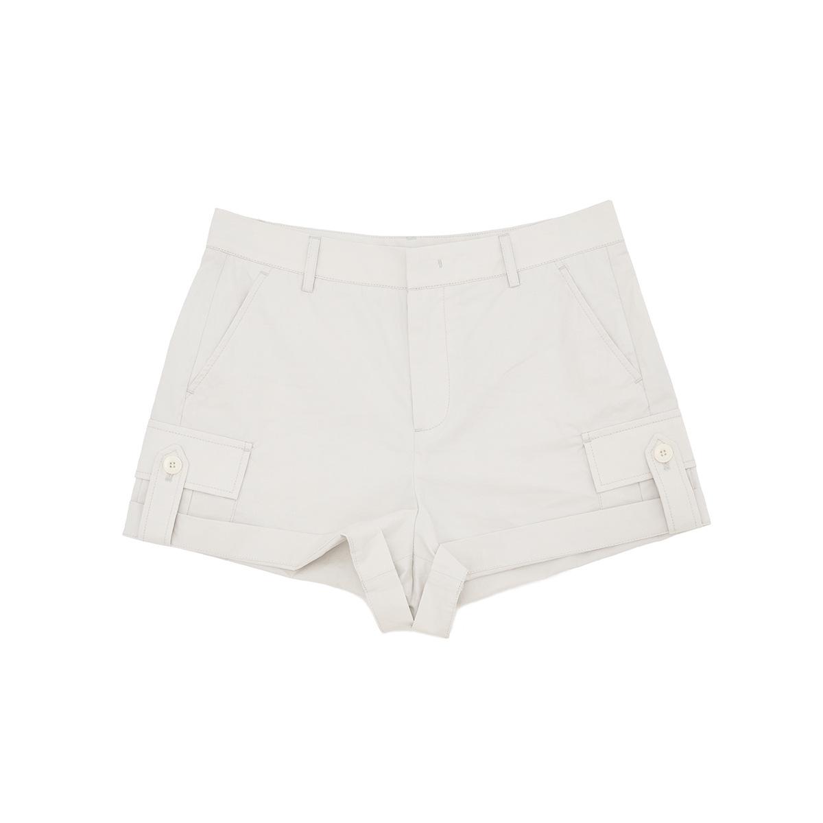 

DaiHe Spring Women s Casual High-Waisted Cargo Shorts - Solid Color, Versatile & Relaxed Fit (Model: H60168) Small серый