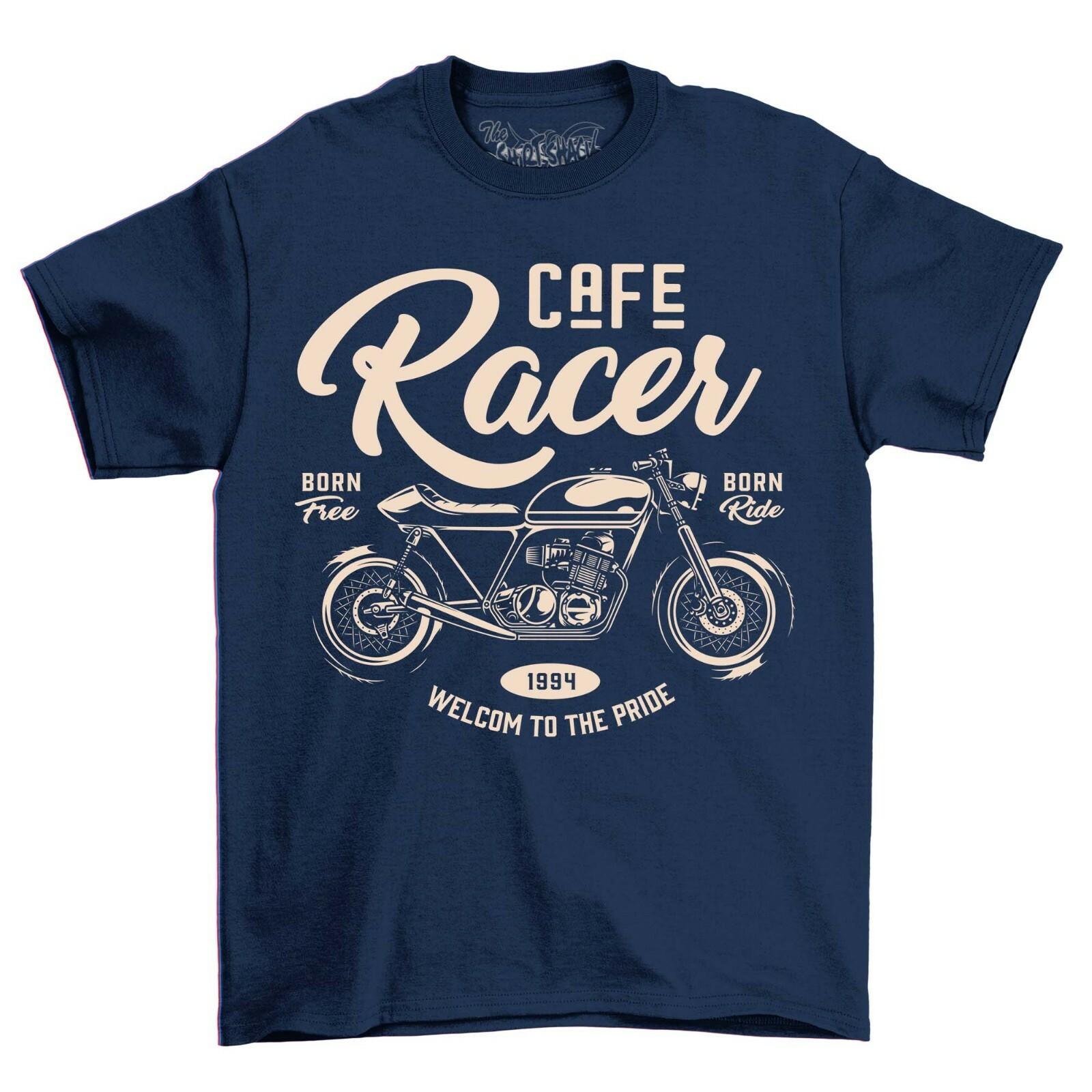 

Men s Café Racer Motorcycle T-Shirt Mens Womens Tees Top Born Free Adults Vintage Motor Bike Shirt S
