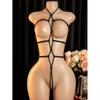 Women's Sexy Lingerie Erotic Backless Hanging Neck SM Bodysuit  See Through Bra Lingerie Set Cosplay Hot Ultra-Thin Body Suit