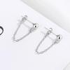 2025 New Stainless Steel Chain Stud Earrings Hypoallergenic Light Luxury Jewelry for Women and Man for Daily Party