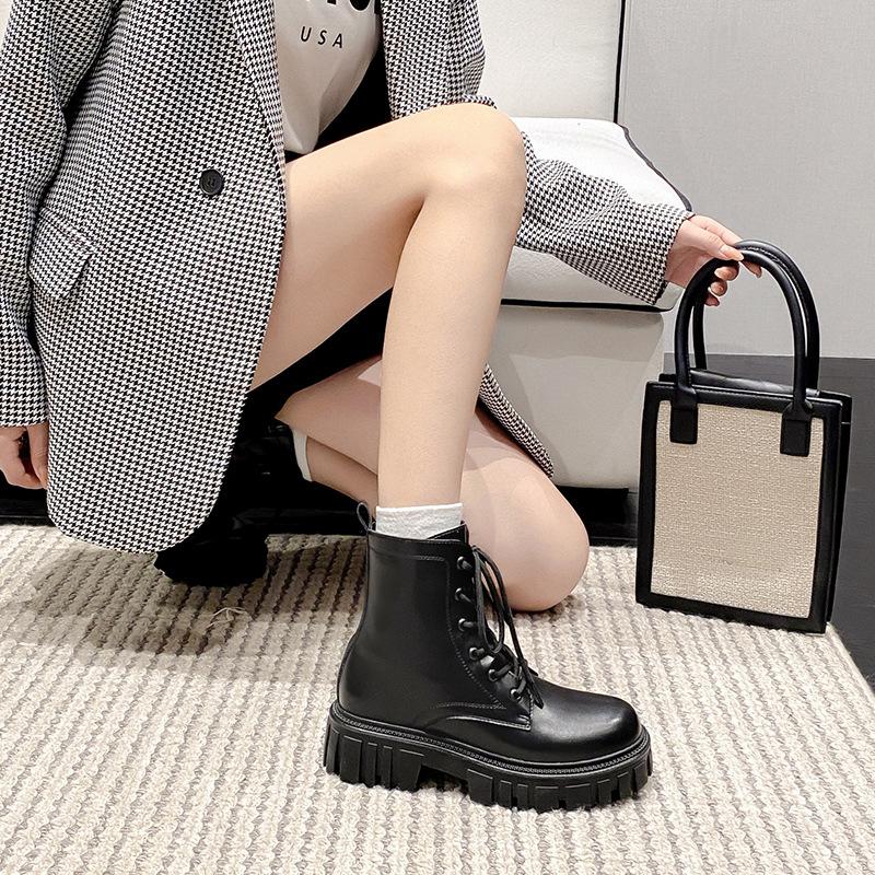 Augustine Martin Boots Women's Autumn 2025 New Thick-soled Round Head Casual Retro Korean Sweet Cool Medium Boots