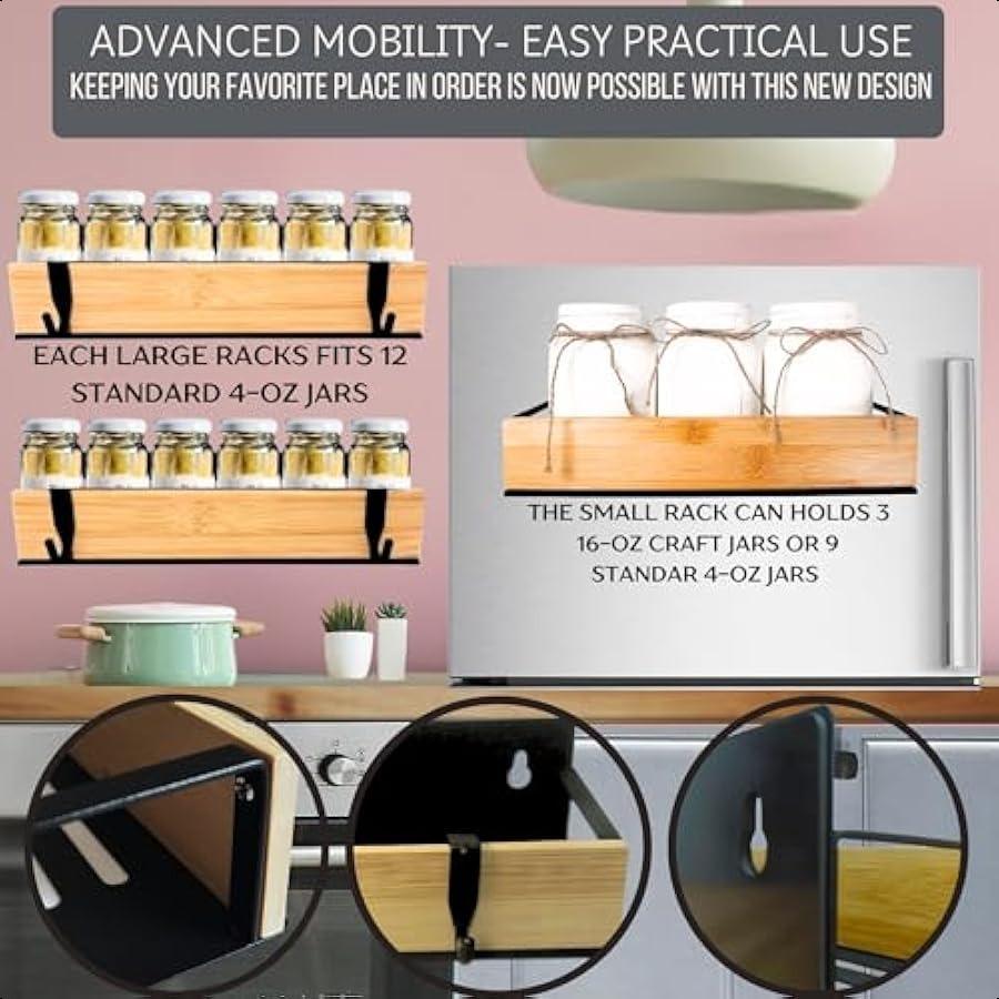 Magnetic Spice Rack for Refrigerator Magnetic Shelf for Fridge Magnetic Shelf Magnetic Spice Rack Magnetic Spice Jars Magnetic