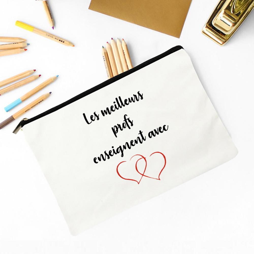 The Influence of Teacher Will Last for A Lifetime Print Makeup Bag Travel Toiletry Bag Pencil Case Stationery Bags Teachers Gift