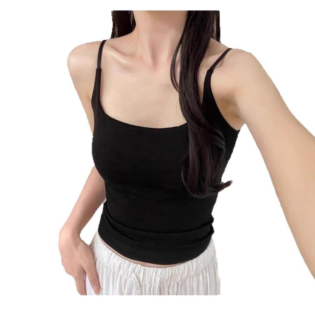 A #Spice Girl Spring and Summer Small Suspender Vest Women's Inner with Chest Pad Autumn Beauty Back Bra Underwear Integrated Sleeveless