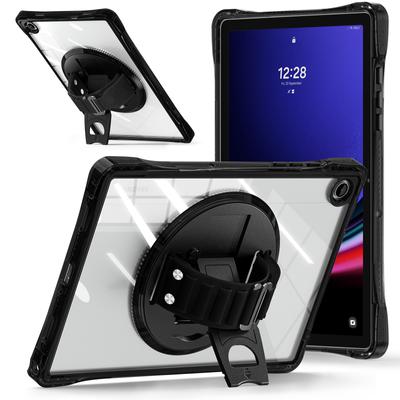 For Samsung Galaxy Tab A9+ SM-X210/X216/X218 Case Hand Strap Kickstand PC+TPU+Acrylic Clear Tablet Cover