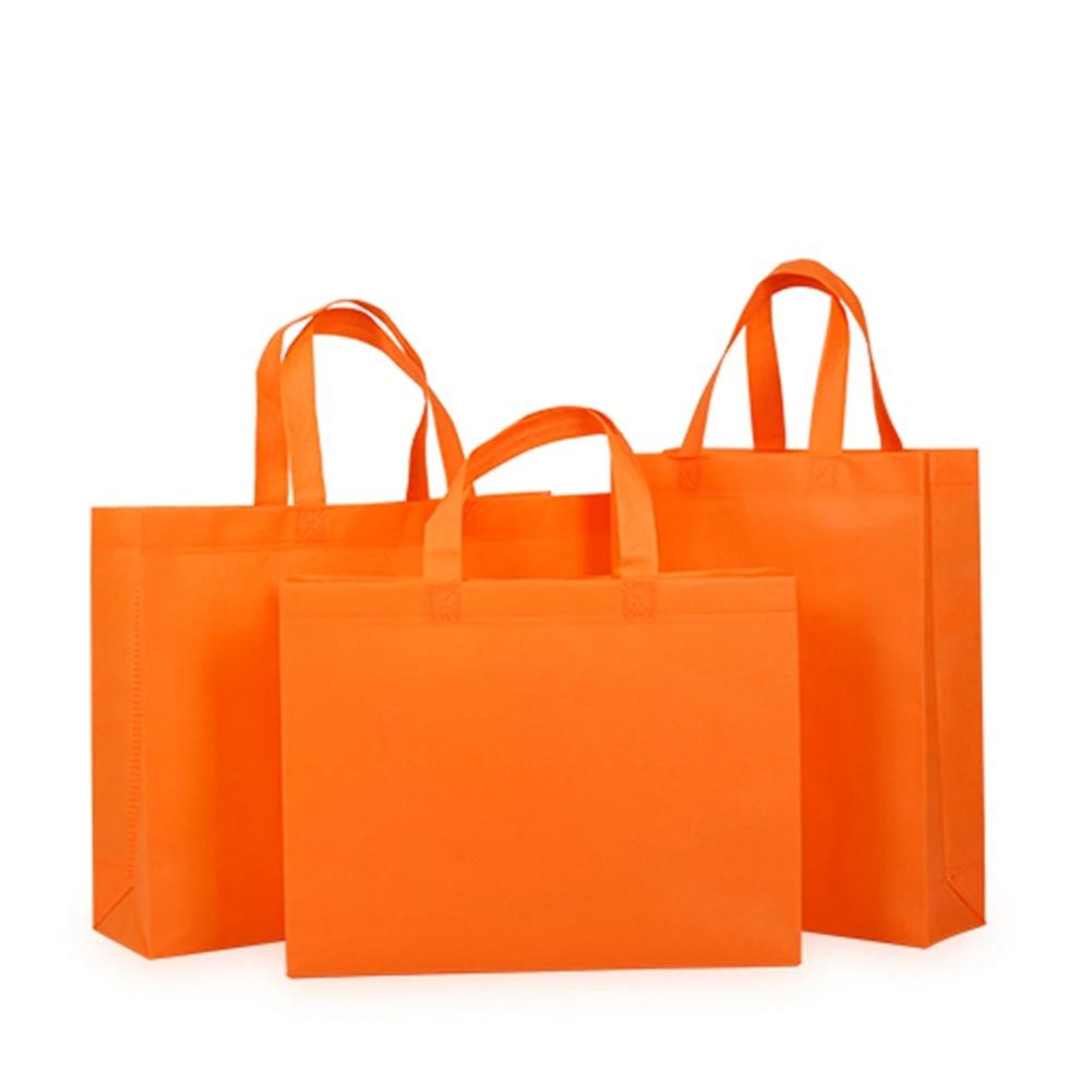10/20PCS Colorful Nonwoven Tote Bags Handle Custom Logo Reusable Business Packing Bags Storage for Shopping Cloth Fabric Pouches