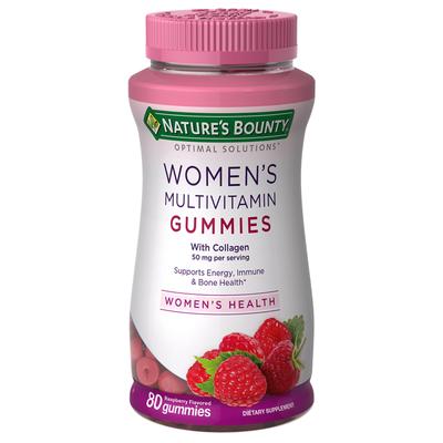 Gomitas Multivitamínicas para Mujeres de Nature's Bounty Frambuesa, 80 comprimidos, 1 unidad