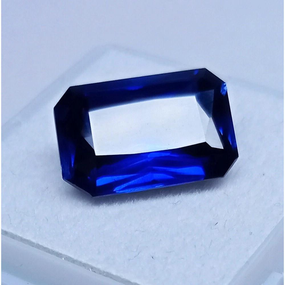 Emerald Cut Natural Blue Sapphire 8.30 Ct Flawless Certified Loose Gemstone