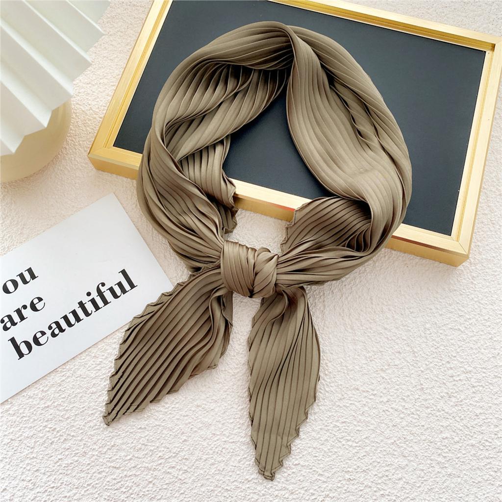 Color Block Printed Silk Scarf 90cm Twill Scarf Korean Version Of The All- Large Square Scarf Sunscreen Shawl Headscarf Women