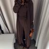 Women's Loose Fit Three Piece Co-ord Set Long Sleeve Tank Top Cardigan Elastic Waist Wide Leg Pants Tracksuit
