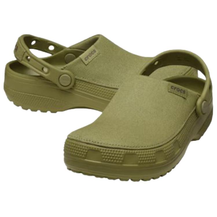 Crocs Classic Crafted Clog Canvas Low top Casual Shoes Unisex Green 211354-3UA