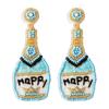 Fun and Quirky Whiskey Bottle Earrings, Happy Crown Shiny Ear Drops for Women