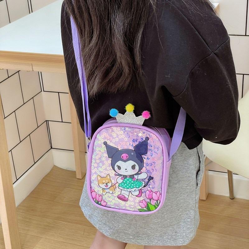 Kindergarten Children's Backpack Mini Messenger Bag Princess Sequined Shoulder Bag Children's Accessories Cartoon Bag Women