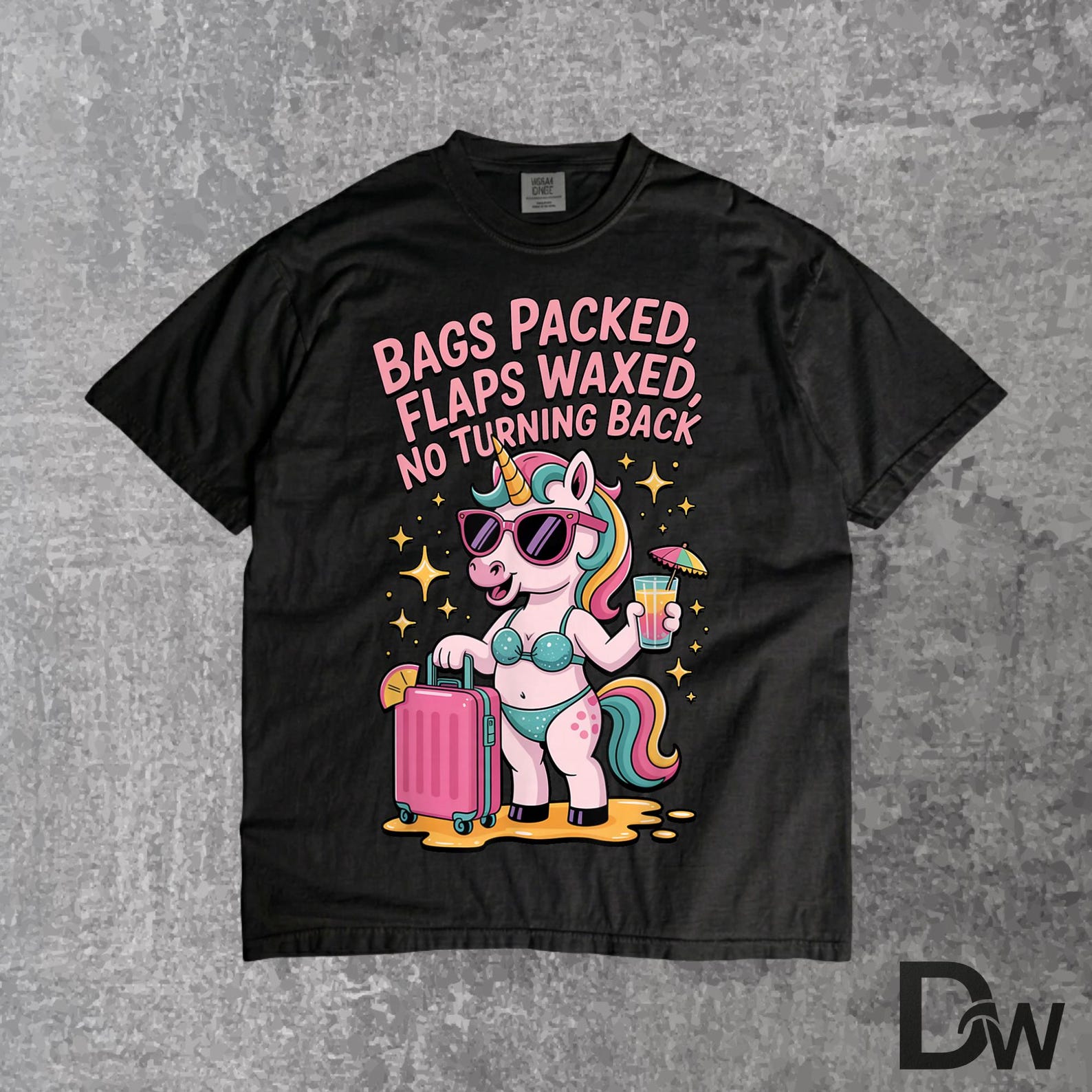 Bags Packed Flaps Waxed No Turning Back T-Shirt | Funny Inappropriate Travel Adult Humor Tee S