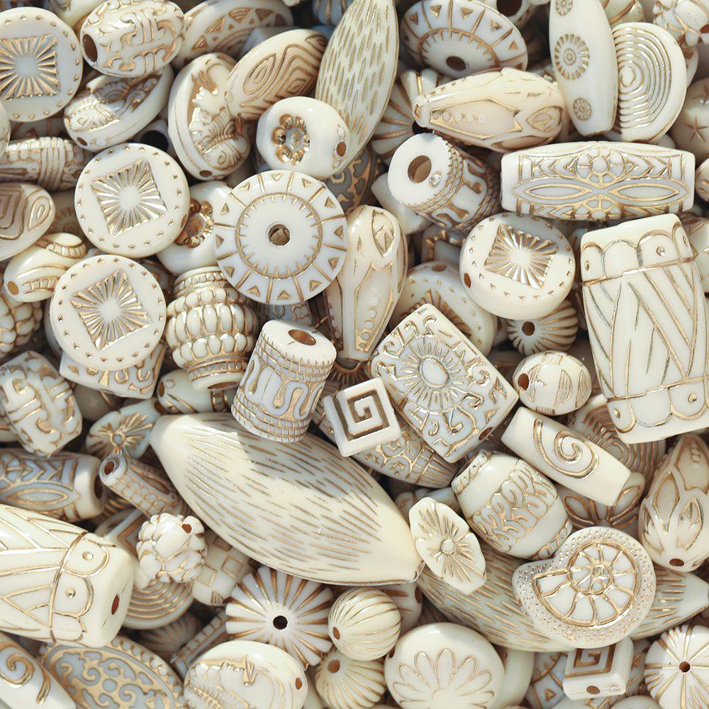 Acrylic Retro Gilded Czech Glass Beads for DIY Jewelry Making