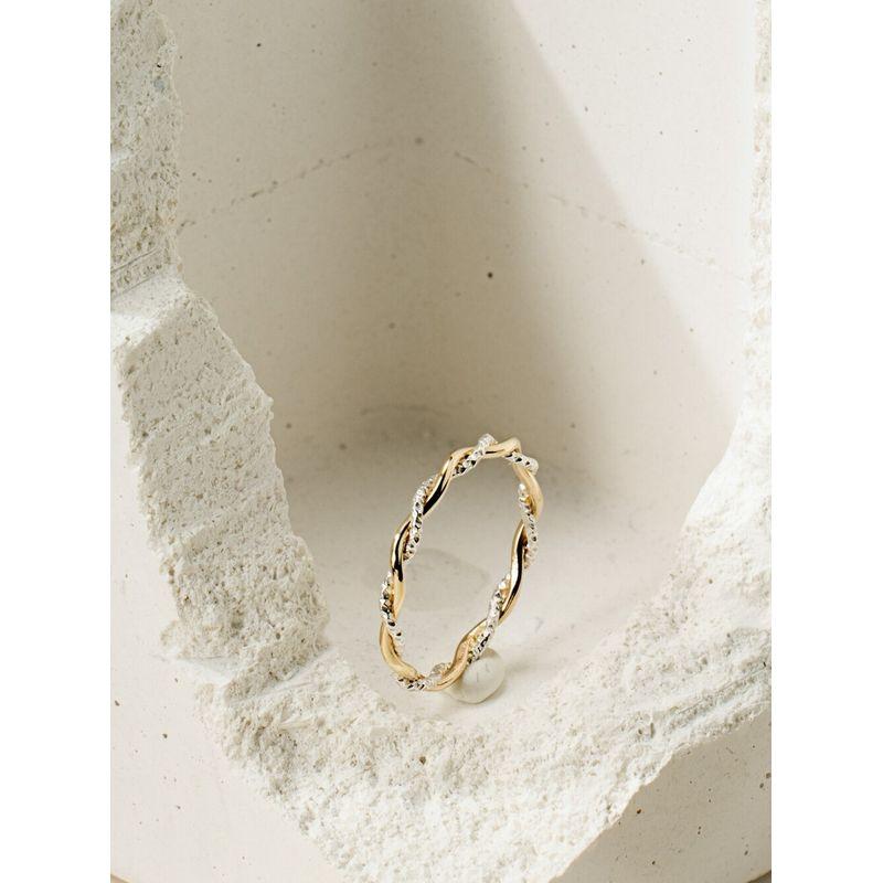 Accessible Luxury Sterling Silver Contrast Color Faceted Ring for Women Niche Style Gilded