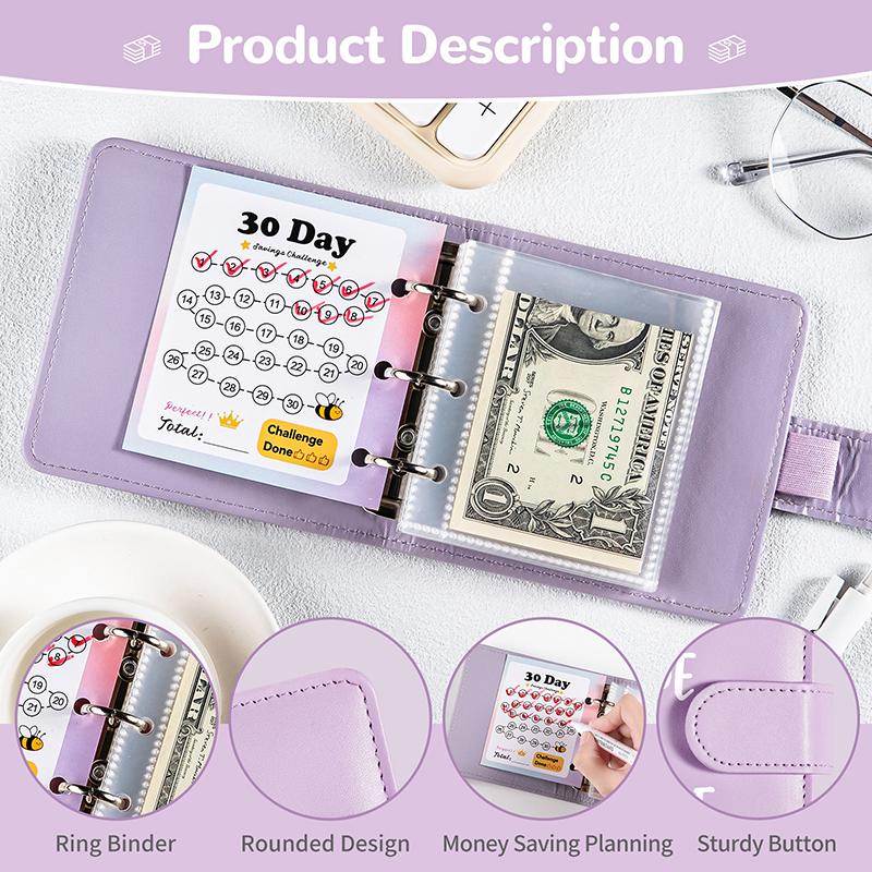 Koperty wielokrotnego użytku do wyzwania oszczędzania pieniędzy Wyzwanie 30-dniowe Koperty Torby oszczędnościowe