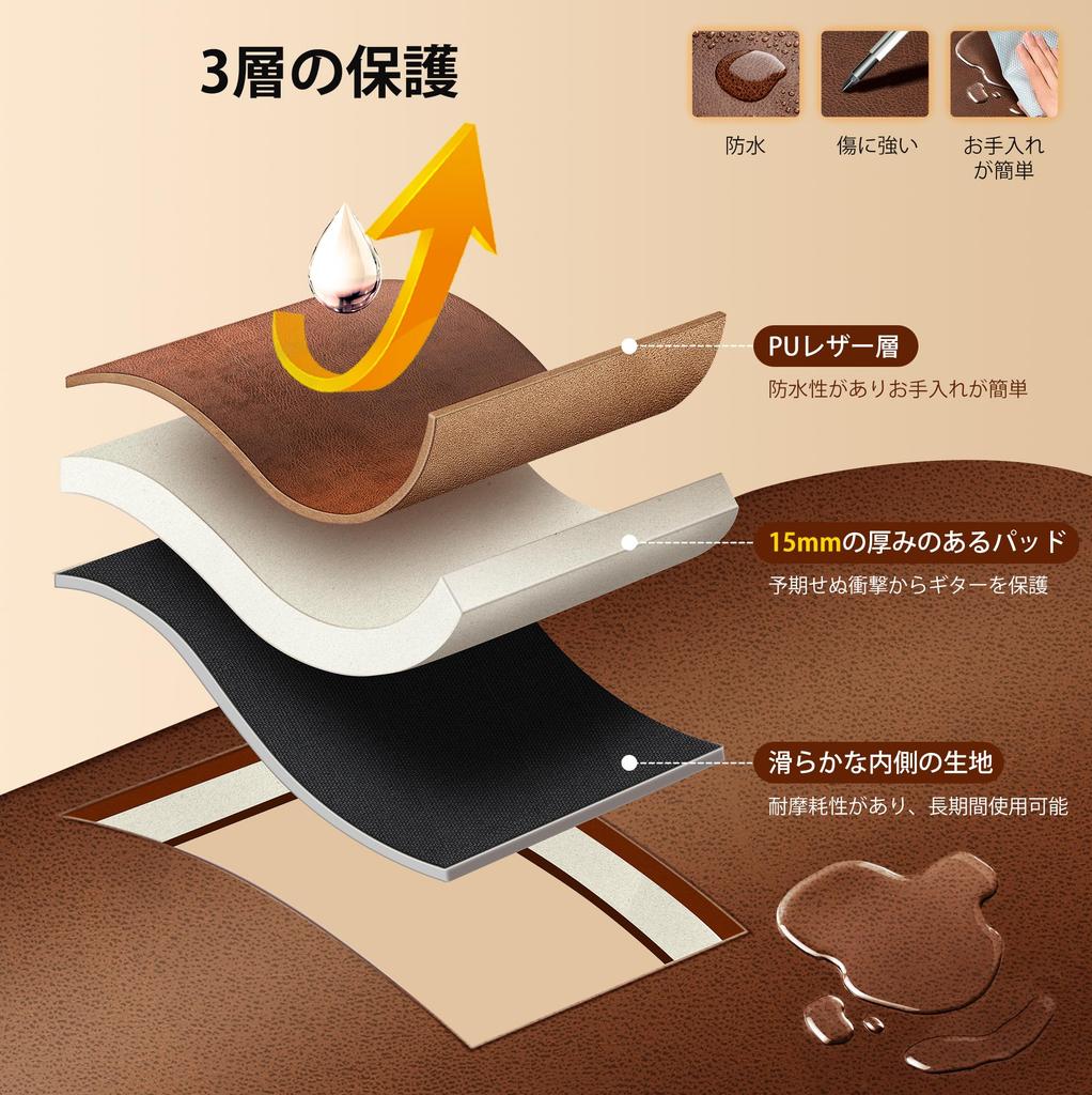 CAHAYA Akustisk Gitarr 15 mm Tjock Vadderad Vaxkaksnät Ventilationssystem med Hals 3 Lager av Tjockt Skyddande Gitarr Mjuk Akustisk Gitarrfodral