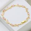 Plant Wind Flowers Blossom Zircon Copper Gold Plated Bracelet Bracelet