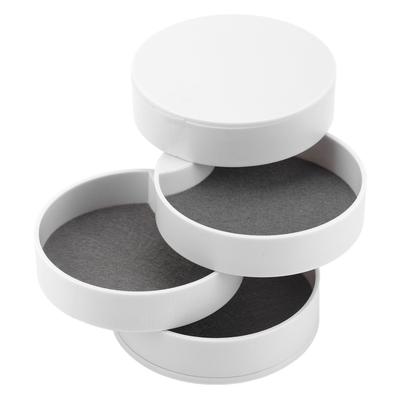 Rotatable Jewelry   4 Layers 360 Degree Rotation Dustproof Round Jewelry Box with Lid for   Household