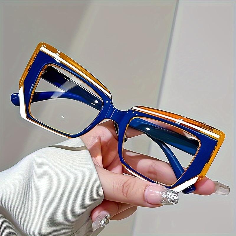 Vintage kočičí oči nadrozměrné brýle na čtení s geometrickým rámem, zvětšení 1,0~ 4,0, čirá PC čočka