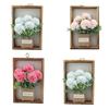 Wooden Faux Flowers Wall Decor 3D Imitation Flowers Decoration Hydrangea Wall Decor  Home