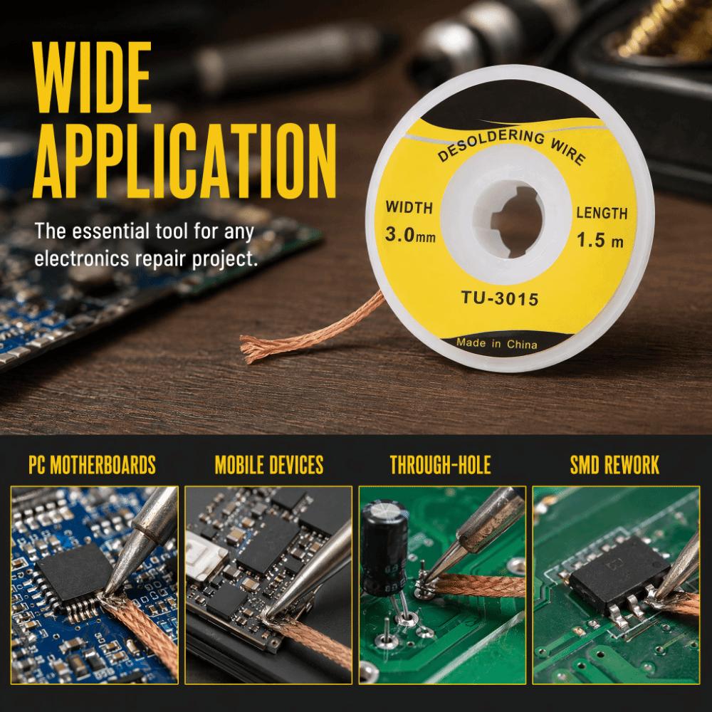 Copper Material Solder Wick Desoldering 1.5m Length BGA Desoldering Wick For BGA Package
