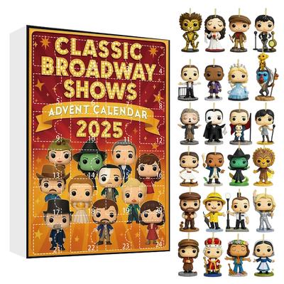 Broadway Müzikali Kapalı Kutu 24 Günlük Geri Sayım Takvimi Logo Müzik Karakteri Koleksiyon Ürünleri Hediye Kutusu