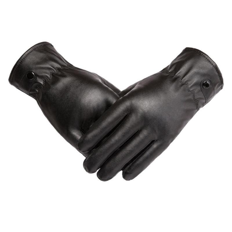 Womens Leather Gloves Winter Lined Fleece Lining Thick Warm Gloves Touchscreen Driving Gloves Winter Cycling Gloves