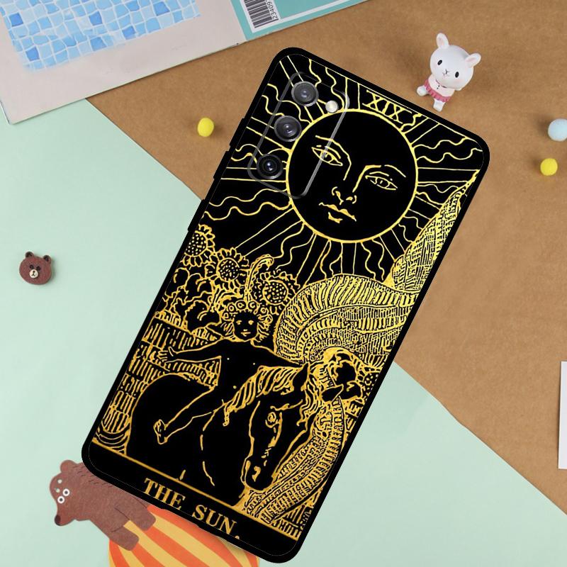 The SUN Tarot card Soft Case For Samsung Galaxy S25 Ultra S9 S10 S20 FE S21 S22 S23 Plus S24 Ultra Funda Cover