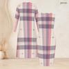 Women Plus Size Two Piece Set Abstract Printed Long Sleeve Open Front Cardigan Sleeveless Bodycon Dress