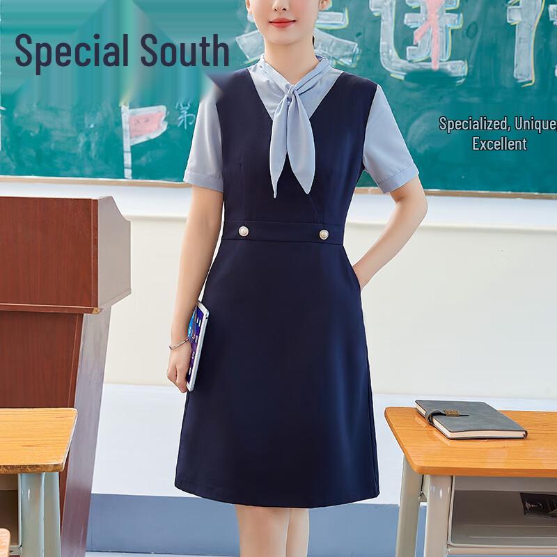 Elegantes Damen-Kleid im Faux-Zweiteiler-Look für den Beruf