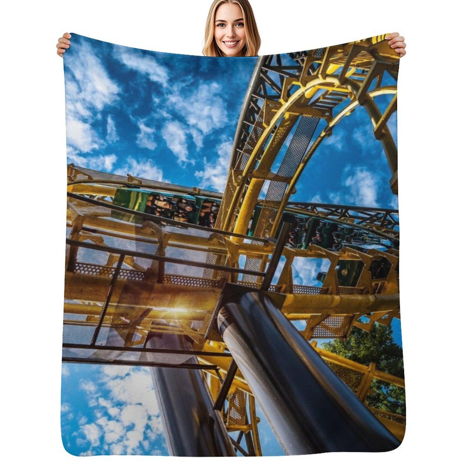 The Loch Ness Monster, Busch Gardens Williamsburg Throw Blanket Cozy Napping Blanket Gift for Mom Dad Size: 75*100cm, Weight: 230 GSM