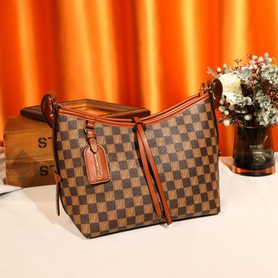 Neue Damen-Tasche modische karierte Tote Bag mit großem Fassungsvermögen hochwertige Textur vielseitig einsetzbare Schultertasche für Pendler