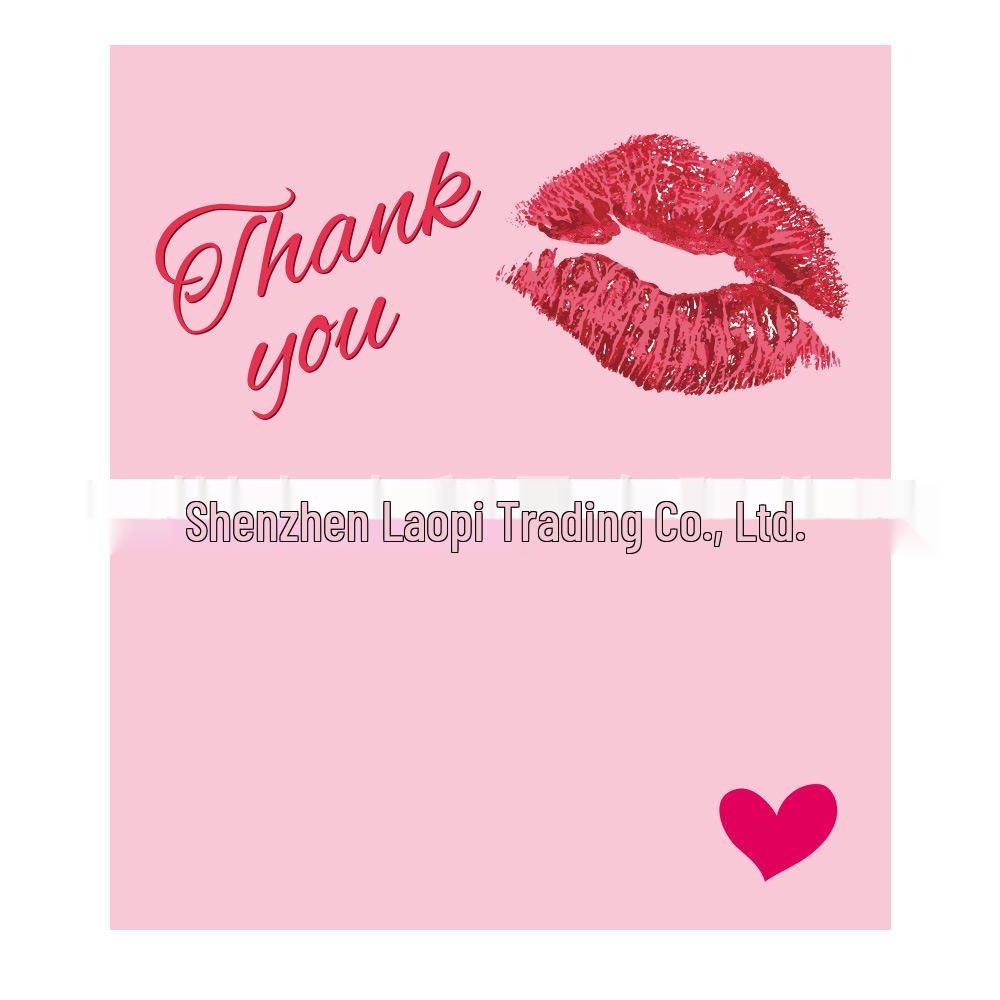 Valentine's Day Thank You Card - Pink Coated Paper Gift Card Packaging