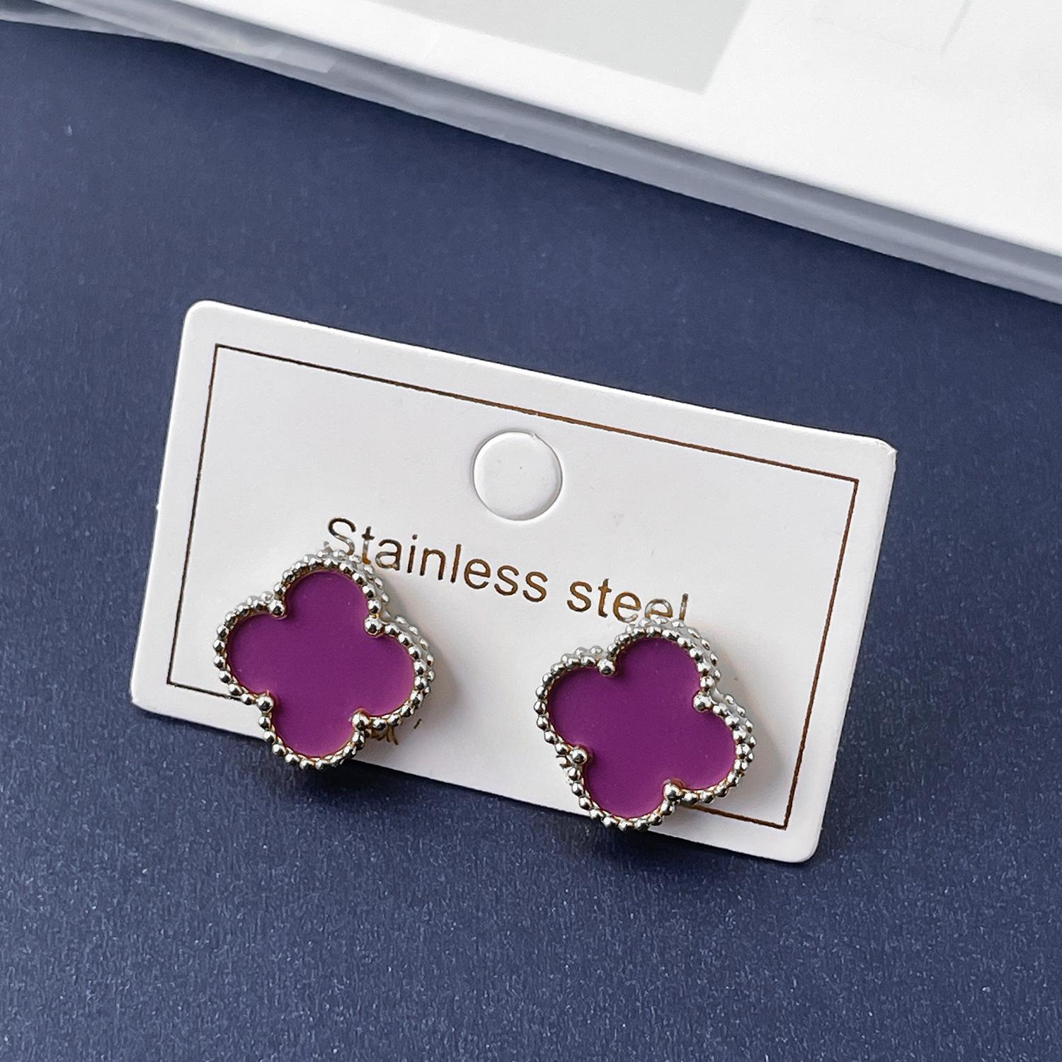 

Серьги-пусеты Четырехлистный клевер 15 мм, глянцевые, высококачественная модная титановая сталь, не теряют цвет