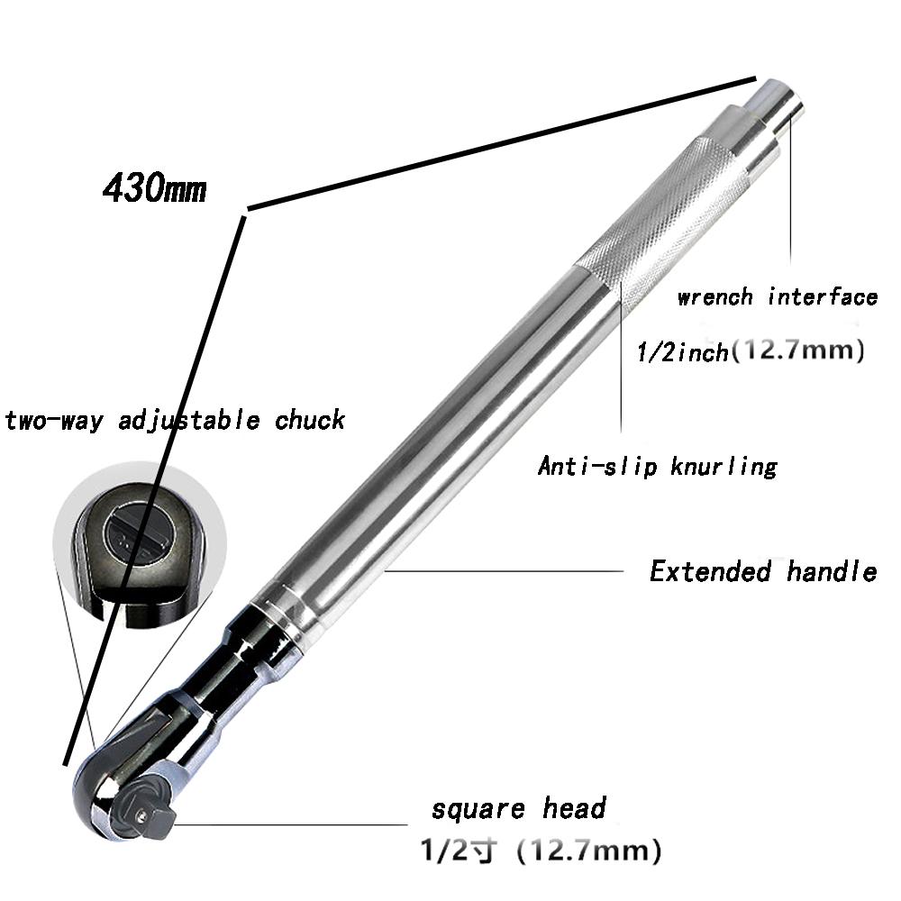 Cheie tubulară universală cu prelungitor pentru impact, Cheie cu clichet cu cuplu ridicat, Instrument de reparare auto, 1/2 Unelte manuale de reparare automată