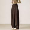 Women's Woolen Thickened Loose Wide Leg Pants - Soft and Slimming Casual Straight-Leg Design
