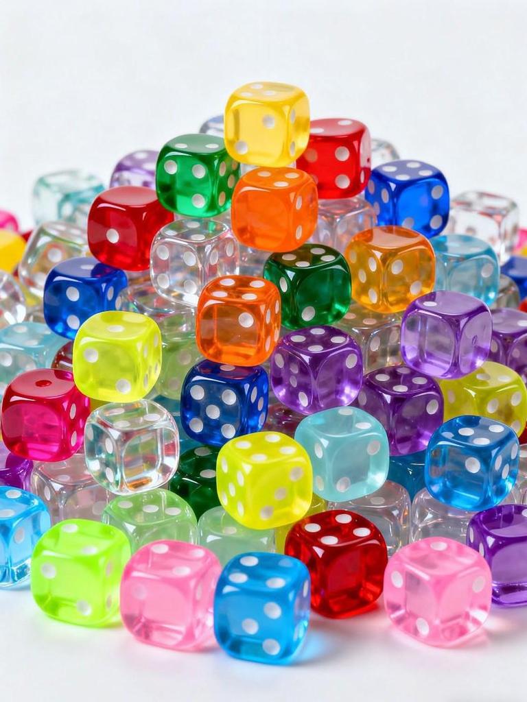 14mm Transparent Colored Acrylic Dice - Rounded Corners for Games & Teaching